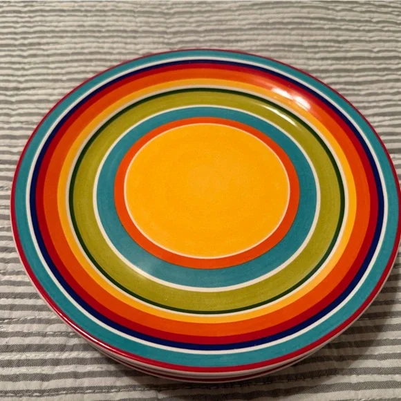 Colorful Striped Plate - Picture 1 of 3